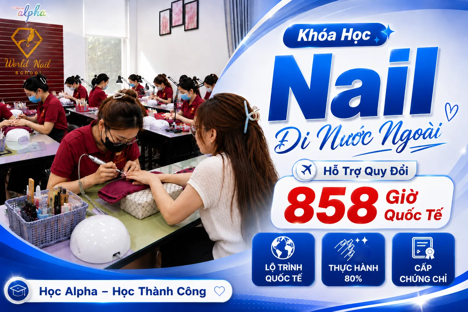 Khóa Học Nail Đi Nước Ngoài Tại World Nail Alpha